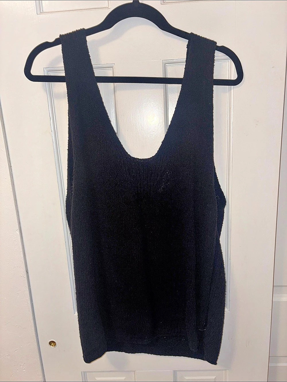 Madewell Bouclé-Knit Sweater Tank Black Tank Top Size XL Like New